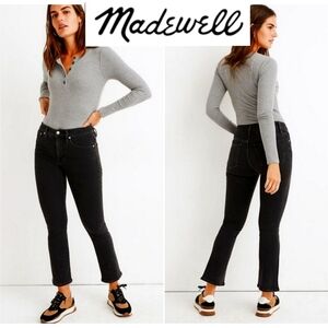 Madewell Cali Demi-Boot Jeans in Black Grey Wash Size 27 High Rise